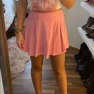 Bright pink skater skirt
